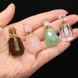 Natural Stone Perfume Bottle Pendant Charms for Jewelry Making DIY Necklace
