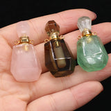 Natural Stone Perfume Bottle Pendant Charms for Jewelry Making DIY Necklace