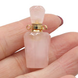 Natural Stone Perfume Bottle Pendant Semi-precious Charms 17x35mm
