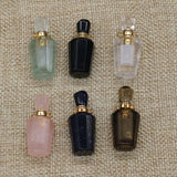 Natural Stone Perfume Bottle Pendant Semi-precious Charms 17x35mm