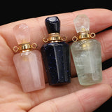 Natural Stone Perfume Bottle Pendant Semi-precious Charms 17x35mm