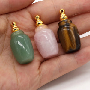 Natural Stone Perfume Bottle Pendant Vase-shaped Charms For Jewelry Making
