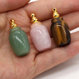 Natural Stone Perfume Bottle Pendant Vase-shaped Charms For Jewelry Making