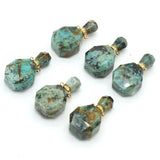 Faceted Turquoise Vial Perfume Bottle Pendant for Jewelry Making