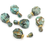 Faceted Turquoise Vial Perfume Bottle Pendant for Jewelry Making