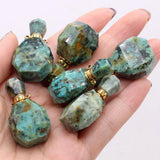 Faceted Turquoise Vial Perfume Bottle Pendant for Jewelry Making