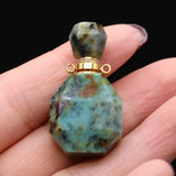 Faceted Turquoise Vial Perfume Bottle Pendant for Jewelry Making