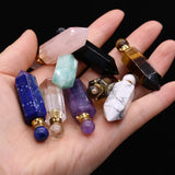 Natural Stone Perfume Bottle Pendant for DIY Jewelry