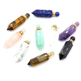 Natural Stone Perfume Bottle Rhombus Pendant for Jewelry Making
