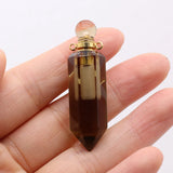 Natural Stone Perfume Bottle Rhombus Pendant for Jewelry Making