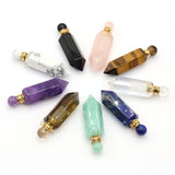 Natural Stone Perfume Bottle Rhombus Pendant for Jewelry Making