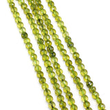 Peridot Coin Beads 6mm Olivine Green Faceted Loose Spacer Beads