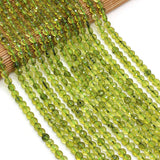 Peridot Coin Beads 6mm Olivine Green Faceted Loose Spacer Beads