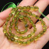 Peridot Coin Beads 6mm Olivine Green Faceted Loose Spacer Beads