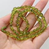 Peridot Coin Beads 6mm Olivine Green Faceted Loose Spacer Beads