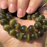 Peridot Green Cat Eye Opal Glass Spacer Beads 4/6/8/10MM