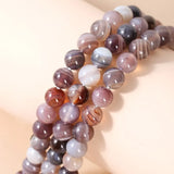 Persian Gulf Agate Beads Stripes Cornelian Round Loose Spacer Beads