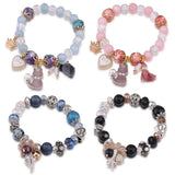 Pink Beaded Bracelet Natural Stone Adjustable Jewelry