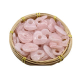 Rose Quartz Heart Shape Pendant for DIY Necklace