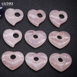 Rose Quartz Heart Shape Pendant for DIY Necklace