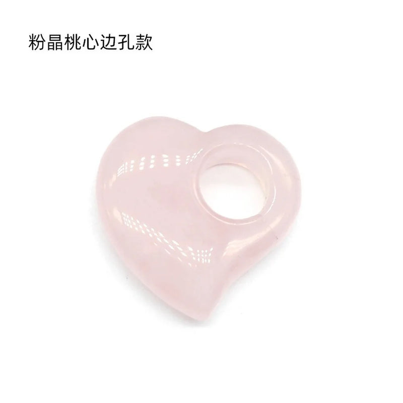 Rose Quartz Heart Shape Pendant for DIY Necklace