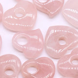 Rose Quartz Heart Shape Pendant for DIY Necklace