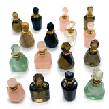 Natural Stone Pink Crystal Perfume Bottle Pendant Aromatherapy Necklace