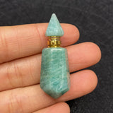 Natural Stone Pink Crystal Perfume Bottle Pendant Aromatherapy Necklace