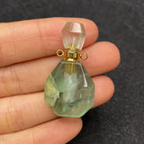 Natural Stone Pink Crystal Perfume Bottle Pendant Aromatherapy Necklace