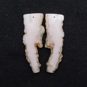 Natural Pink Opal Nugget Earring Bead 49x18x3mm 8g