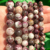 Plum Flower Tourmaline Round Spacer Beads for Jewelry Making