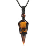 Natural Stone Pointed Pendant Necklace