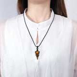 Natural Stone Pointed Pendant Necklace