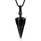 Natural Stone Pointed Pendant Necklace