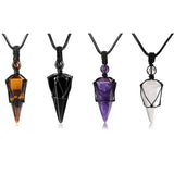 Natural Stone Pointed Pendant Necklace