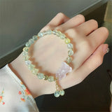 Prehnite Beads Charm Bracelet Pink Quartz Fairy Style Romantic Jewelry