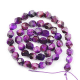 Purple Faceted Tiger's Eye Beads for DIY Jewelry Making 6 8 10MM