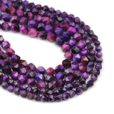 Purple Faceted Tiger's Eye Beads for DIY Jewelry Making 6 8 10MM
