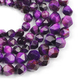 Purple Faceted Tiger's Eye Beads for DIY Jewelry Making 6 8 10MM