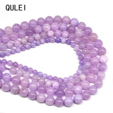 Purple Chalcedony Jades Loose Spacer Beads 4-12mm