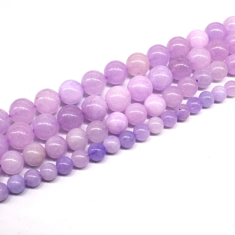 Purple Chalcedony Jades Loose Spacer Beads 4-12mm