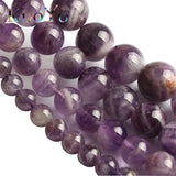 Purple Amethyst Round Loose Beads 15.5 Strand 8 10 12MM
