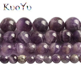 Purple Amethyst Round Loose Beads 15.5 Strand 8 10 12MM