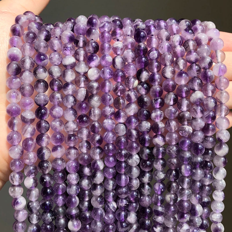 Purple Amethyst Round Loose Beads 15.5 Strand 8 10 12MM