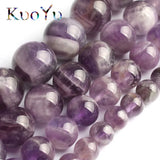Purple Amethyst Round Loose Beads 15.5 Strand 8 10 12MM