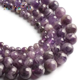 Purple Amethyst Round Loose Beads 15.5 Strand 8 10 12MM