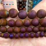 Purple Druzy Agate Beads 6-12MM Round Spacer for Jewelry Making