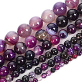 Purple Veins Agate Round Loose Beads For Jewelry Making 4-12MM