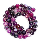 Purple Veins Agate Round Loose Beads For Jewelry Making 4-12MM