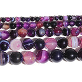 Purple Veins Agate Round Loose Beads For Jewelry Making 4-12MM